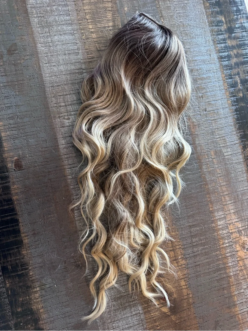 Wig layered waves Long Brown Blonde Ombré Easy-style Adjustable Daily wear 26”